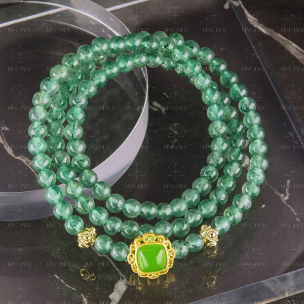 Chuỗi Thạch Anh Xanh Lục Charm Ngọc Hòa Điền